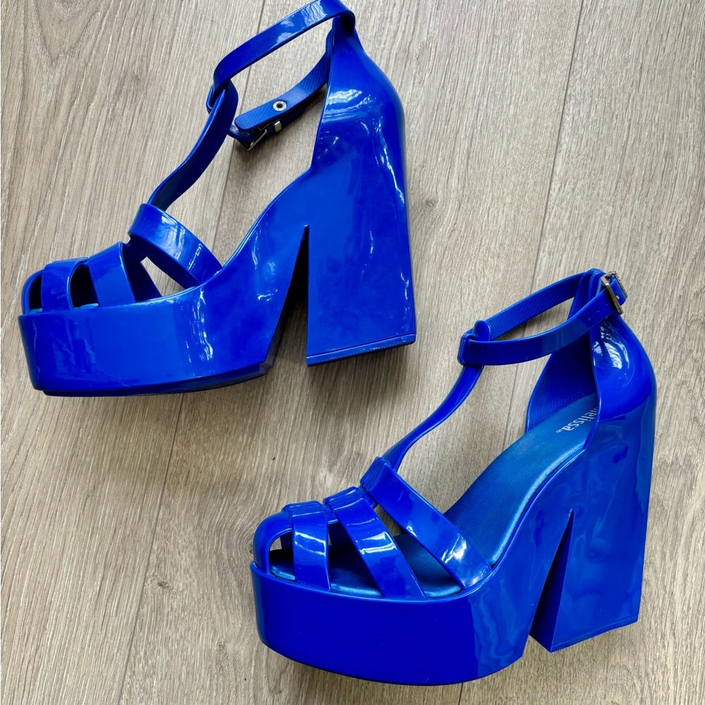 Blue Platform Heels